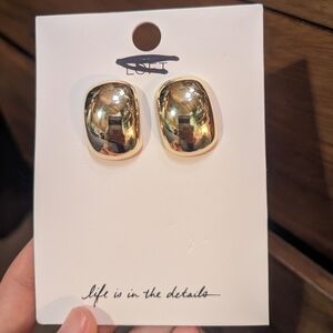 LOFT Chunky Gold Metal Poster Earrings